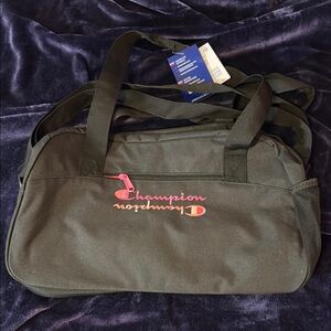 Champion Black and Pink Travel Bag with Durable Design